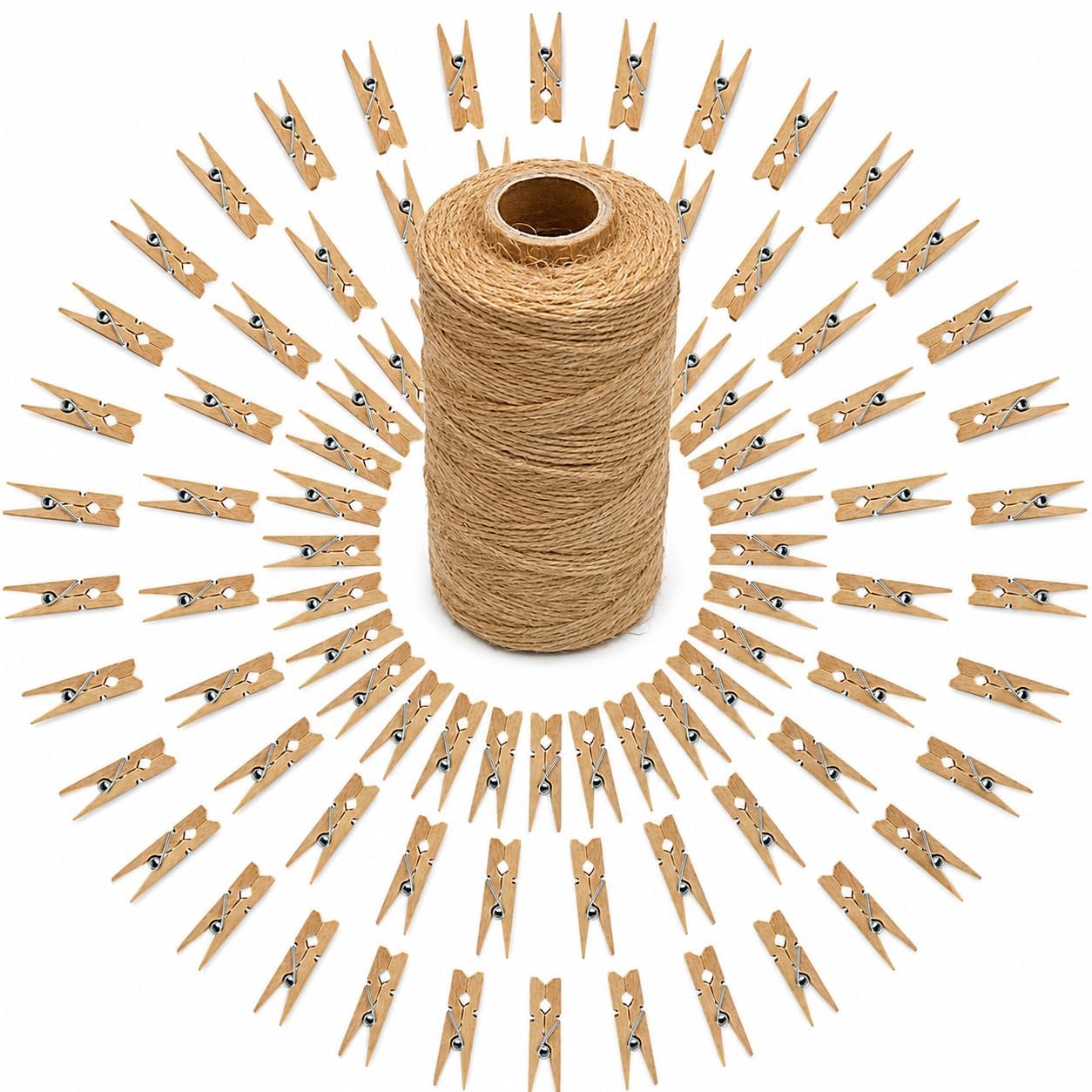 jijAcraft 1.4 Inch Mini Clothes Pins - 100Pcs Wooden Clothespins for Photo