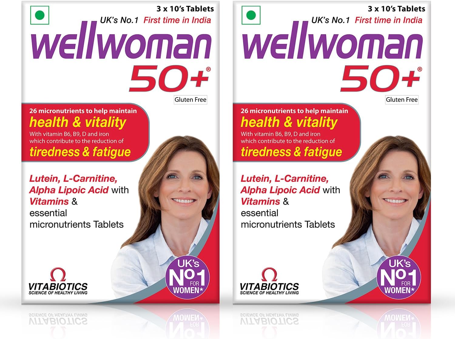 50+ Multivitamins For Women Over Age 50 Years With Vitamins,Iron,Calcium,Amino Acids To Support Menopausal Symptoms,Maintain Energy,Vision & Heart Health,Vegetarian 30 Tablets(Pack Of 2)
