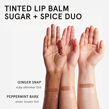 Glossier Balm Dotcom Hydrating Lip Balm Duo - Peppermint Bark & Ginger Snap - Lanolin, Beeswax & Castor Oil for Dry Lips - Nourishing Lip Care Gift Set, 2 x 15ml