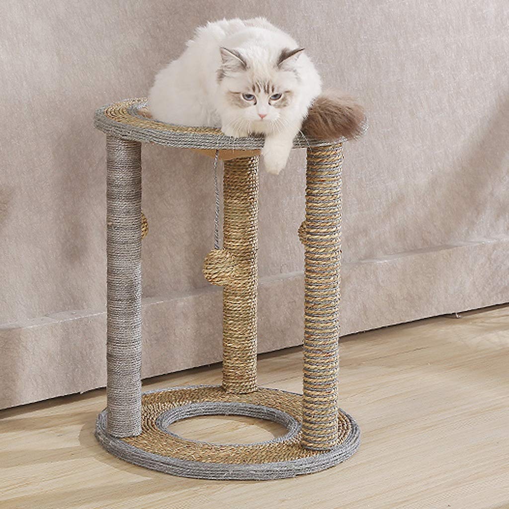MYBA - Rascador de gatos y gatos para adultos, 3 postes grandes para arañar, juguetes interactivos para gatos – poste para rascar para gatos (tamaño grande: grande)
