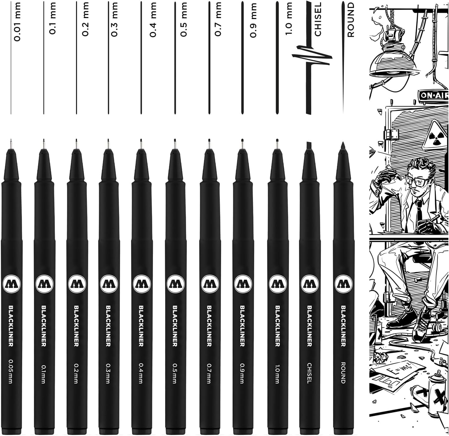 Blackliner Pen Complete Set, 11 Pens, 1 Set Each (200.485)