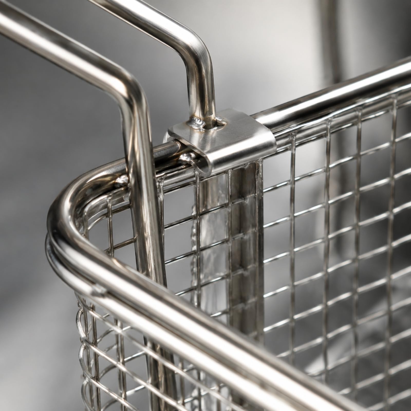rockible Panier Friture Carré En Acier Inoxydable Robuste Panier Friture Poignée Portable pr Égttage D' Fri, 8L