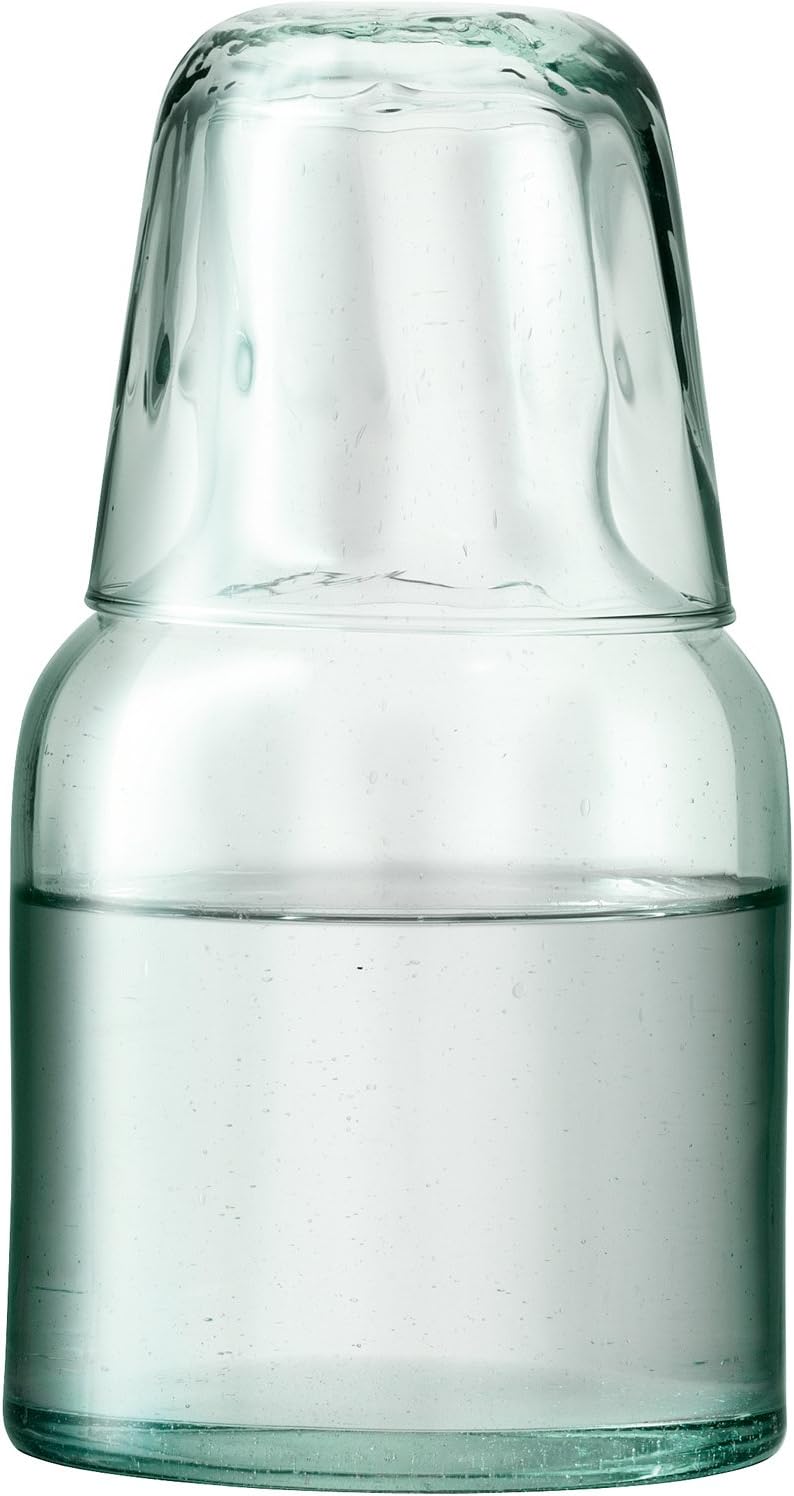 Mia Carafe & Tumbler 0.95L Recycled/Part Optic | 1 Unit | Recycled Glassware | MZ21, Clear Decorated