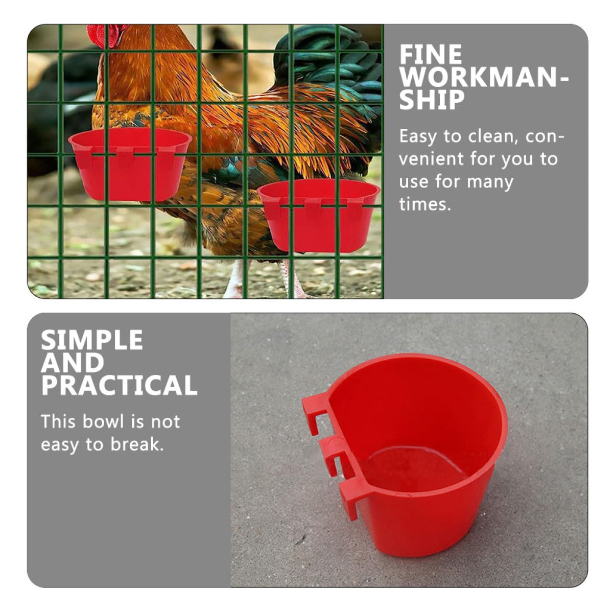 30 Tazas para Pájaros de Plástico PP Resistentes al Desgaste y Fáciles de Limpiar para Alimentación en Jaulas y Granjas de Aves