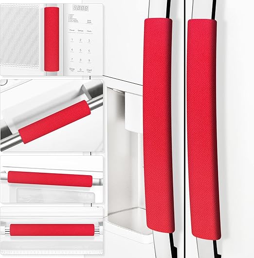 ELCOOR Refrigerator Door Handle Covers, Set of 6, Trimmable