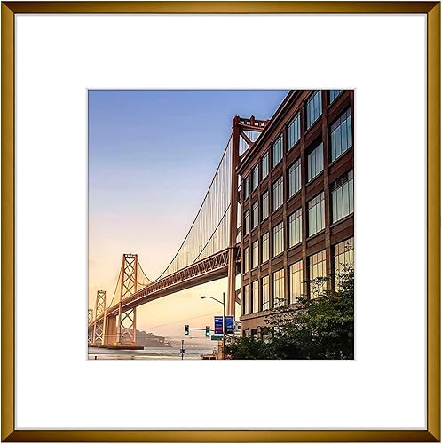 Vista 49 de Frametory - Marco de aluminio de 11 x 14 para fotos de 8 x 10 (en pulgadas), con paspartú marfil, de pared, con gancho de sierra, pestañas Bronce