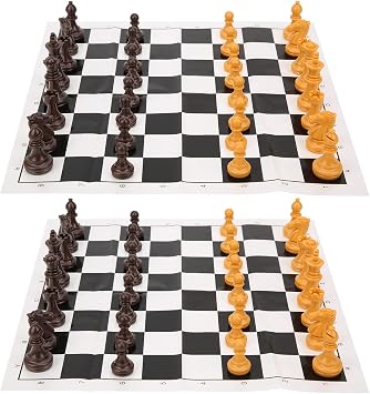 Chess Board Set, Folding Chess Game, Exquisite Professional Plastic for Children and Adults