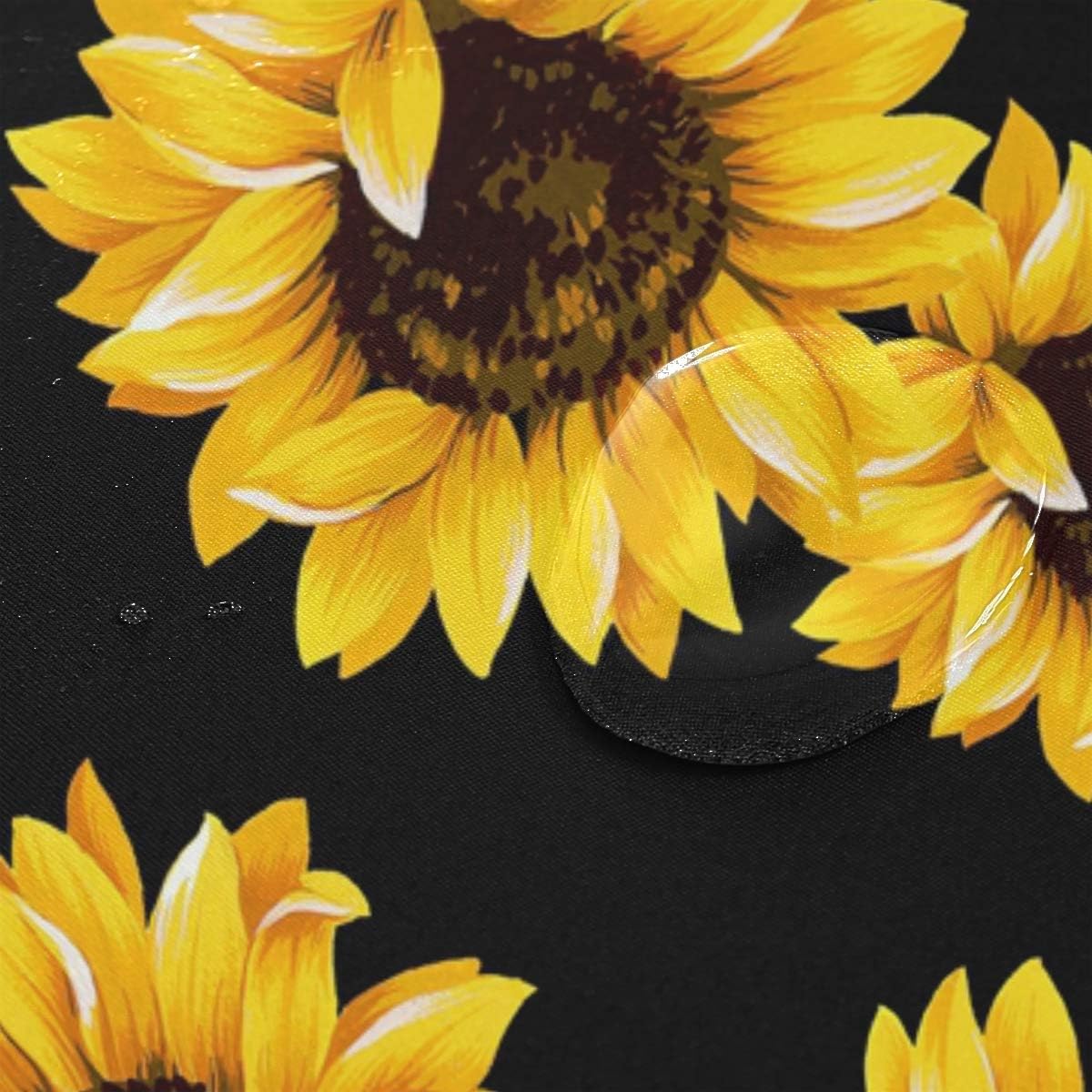 Qilmy Sunflower Shower Curtain Set with Non Slip Rug Polyester Fabric Bathroom Shower Curtain with 12 Hooks, 60 x 72 Inch