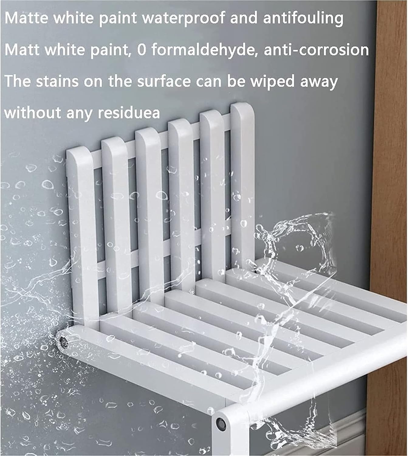 Wall-Mounted Folding Chair for Changing Shoes Stool Solid Wood Entryway Wall-Mounted Wearing Shoes Stool Household Multi-Function