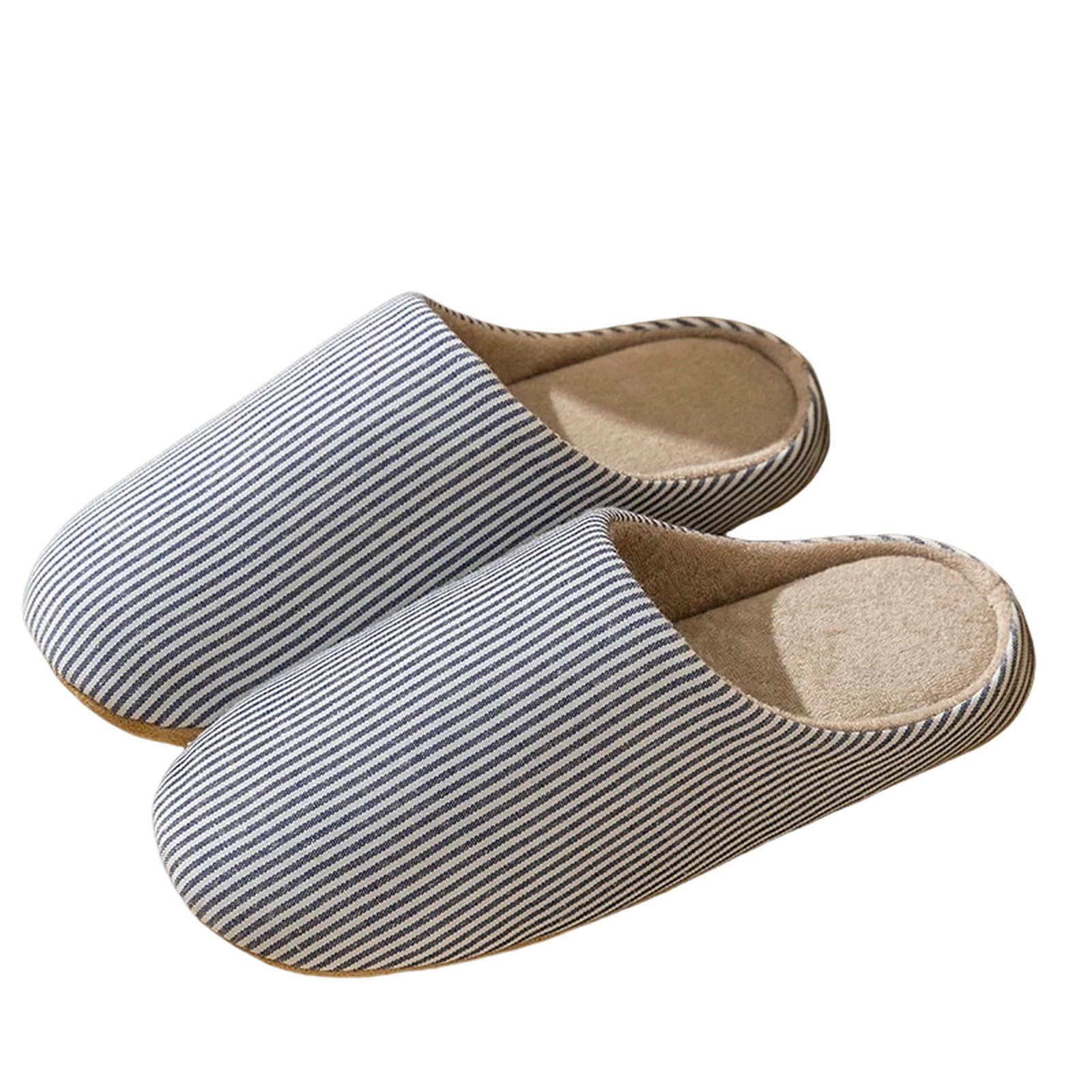 Pantofole Invernali in Cotone Pantofole per Casa Pantofole di Pelliccia Morbida Calda Vetrini Piatti Interni Non Slip Scarpe Scarpe da Letto Silenzio Leggero-blu-38-39