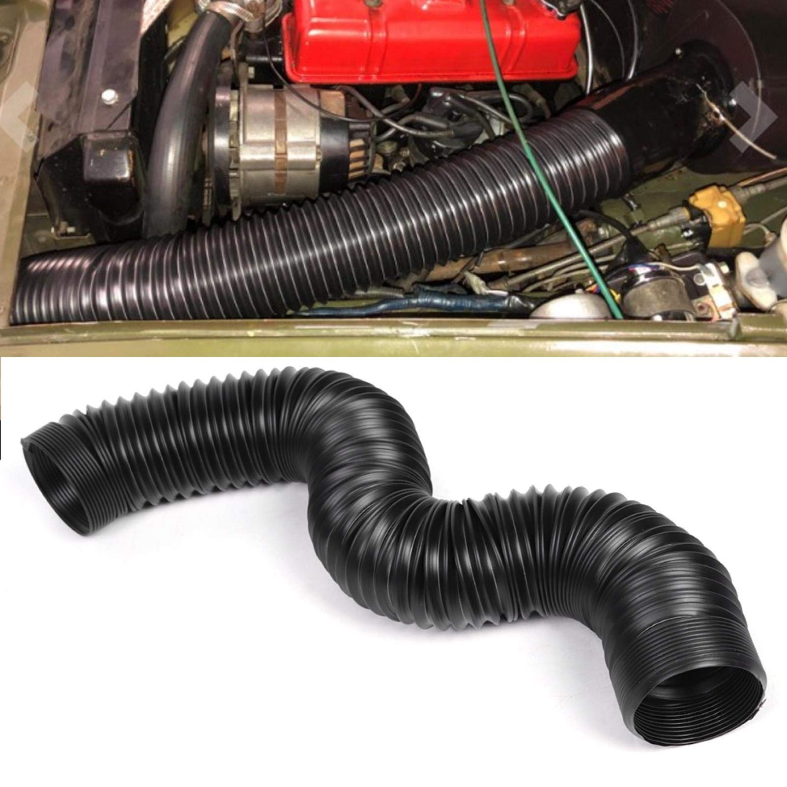 Tubo di aspirazione dell'aria fredda 76mm/3 pollici Tubo di aspirazione dell'aria fredda per auto Tubo flessibile del tubo flessibile Accessori universali per auto,Modifica della del motore