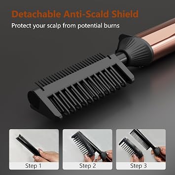 LURA Nano Titanium 250-500F Hot Comb for Black Hair with 6 Adjustable Temp