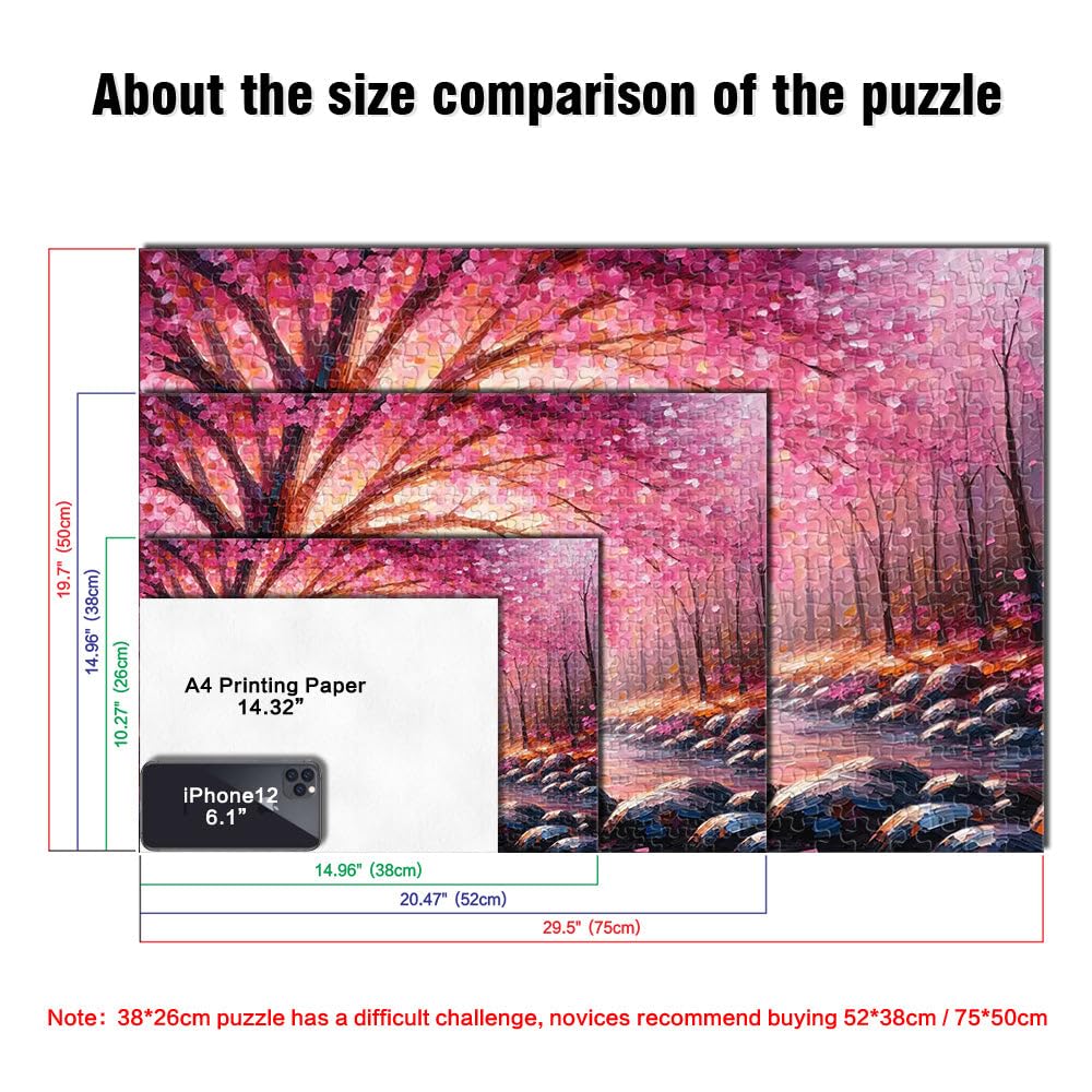 Puzzles pour Adolescents 2000 pièces Ruisseau d'harmonie de Fleurs Roses Jeu de Quiz est idéal comme Cadeau pour Toute la Famille 70x100cm
