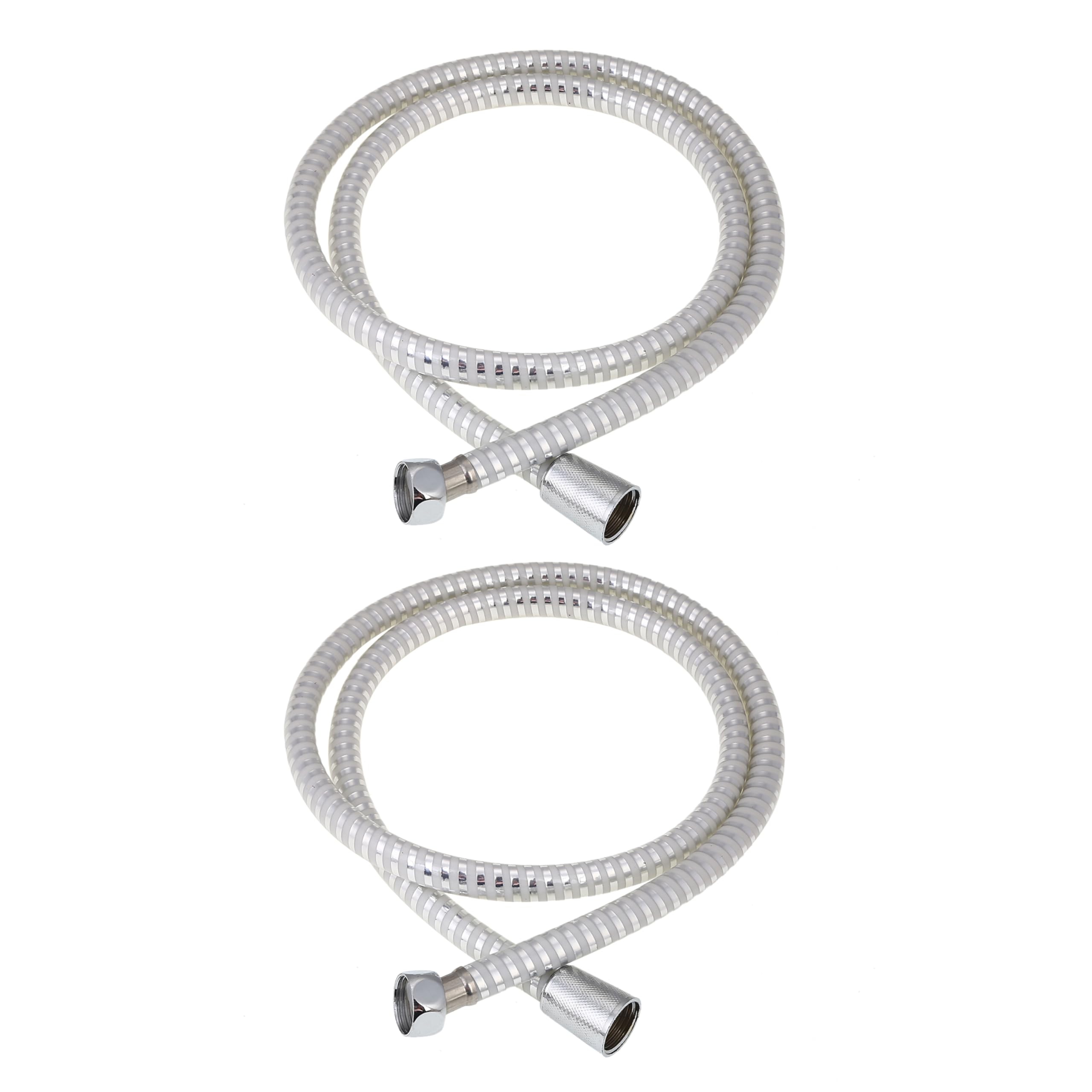 BMB TOOLS Spiral Hose for Hand Bidet - 2 Piece Silver 1.2meter - Universal compatibility Spiral Handheld Toilet Hand Bidet Shower Sprayer Hose Attachment Stainless Steel Leak-Proof Tangle-Free