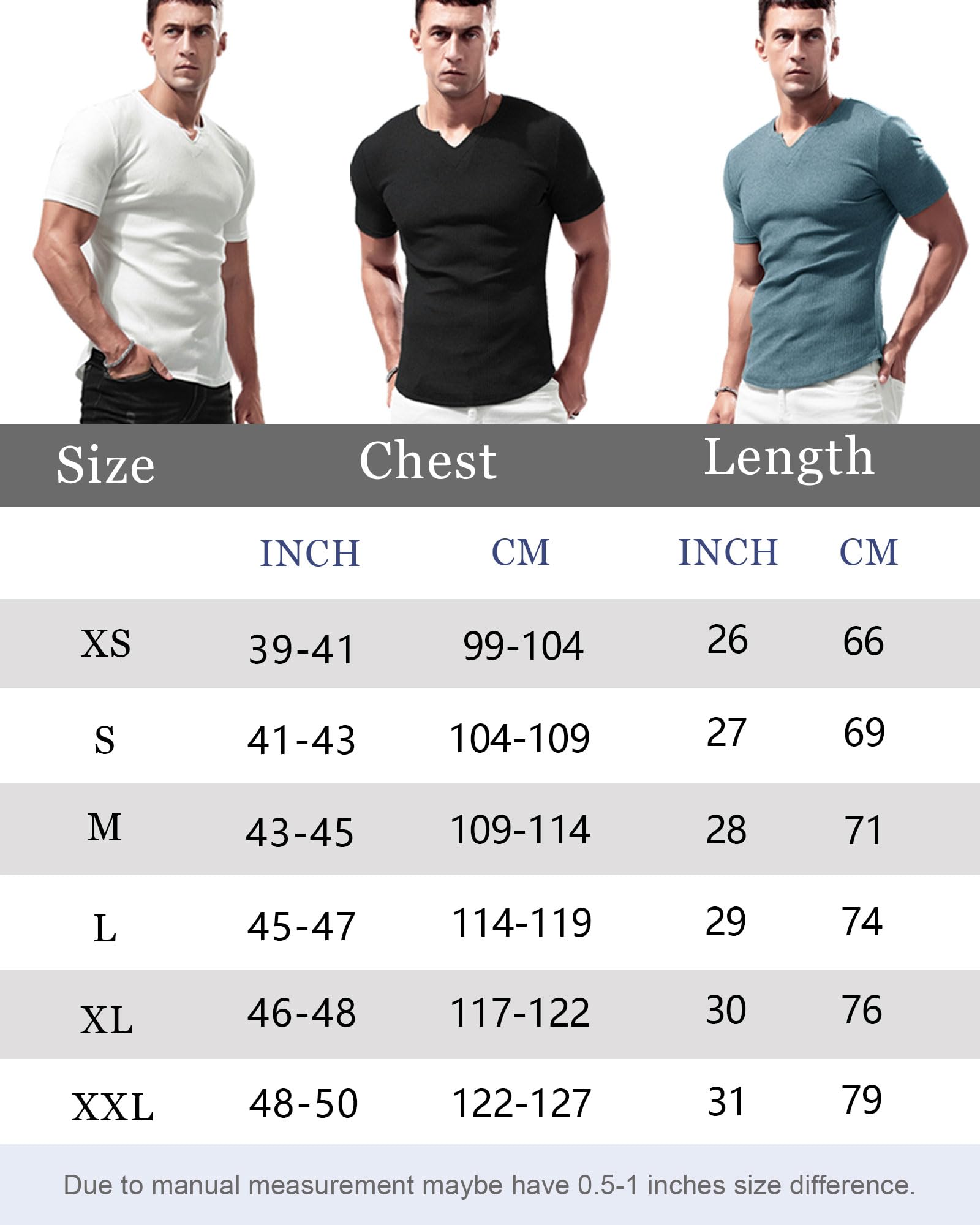 Lehmanlin T-Shirt de Sport à Manches Longues pour Homme, Col en V Extensible, Coupe Musclée, sous-vêtement Décontracté, T-Shirt Thermique Léger pour Homme