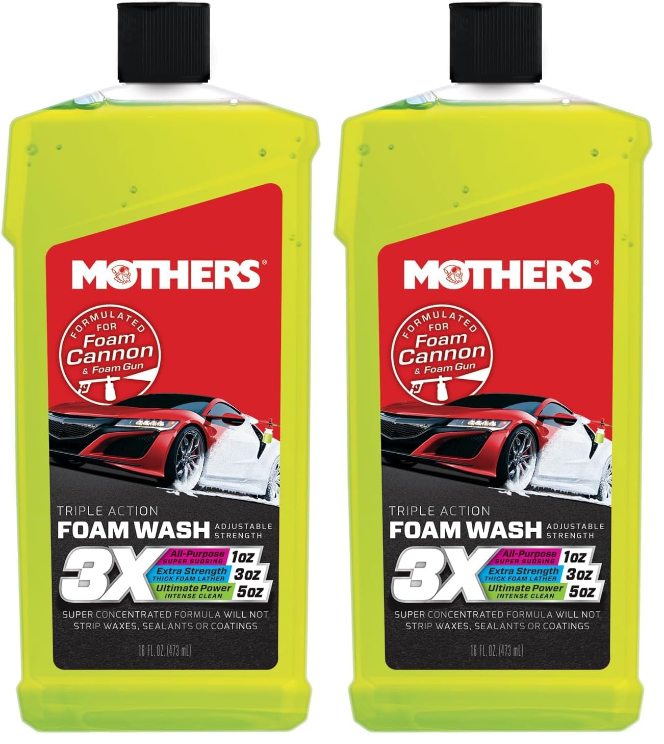 Mothers 05616 3X Triple Action Foam Wash, 16 fl. oz. (Pack of 2)