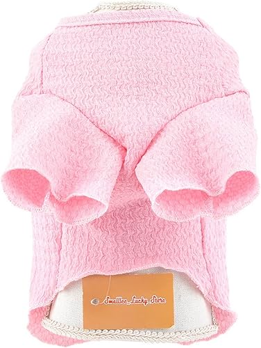 Miniatura 7 de SMALLLEE_LUCKY_STORE Linda camiseta de punto para perritos, camiseta de punto para cachorros con anillo en D para perros pequeños, medianos, gatos,