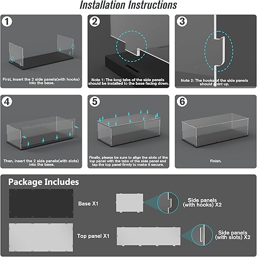 Vista 202 de Choowin Vitrina de acrílico para Lego Infinity Gauntlet 76191 para Lego Gauntlet 76223 para Lego Display Estuches de acrílico transparente grueso