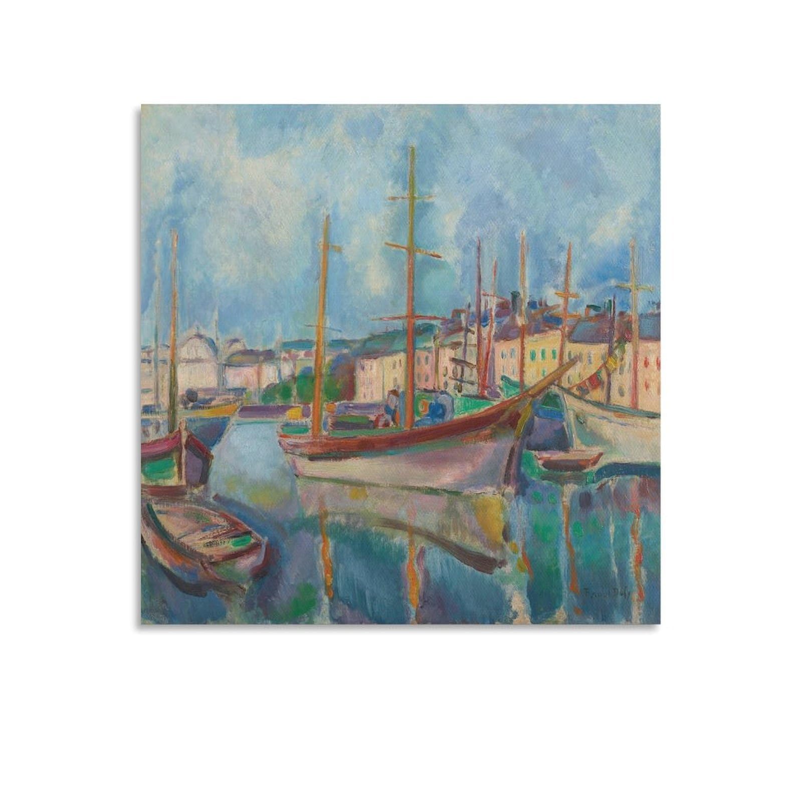 KLAGCBDF Raoul Dufy Le Port Du Havre Poster Cool Artworks Painting Wall Art Canvas Prints Hanging Picture Posters 28x28inch(70x70cm)
