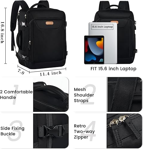 Miniatura 2 de Mochila de viaje grande, mochila de mano aprobada por vuelo para hombres y mujeres, mochila grande de senderismo, Beige, Mochila de viaje