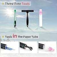 Vista 2 de FuFin Película de privacidad para ventana totalmente opaca con herramientas de instalación gratuitas, material PET a prueba de explosiones, bloquea