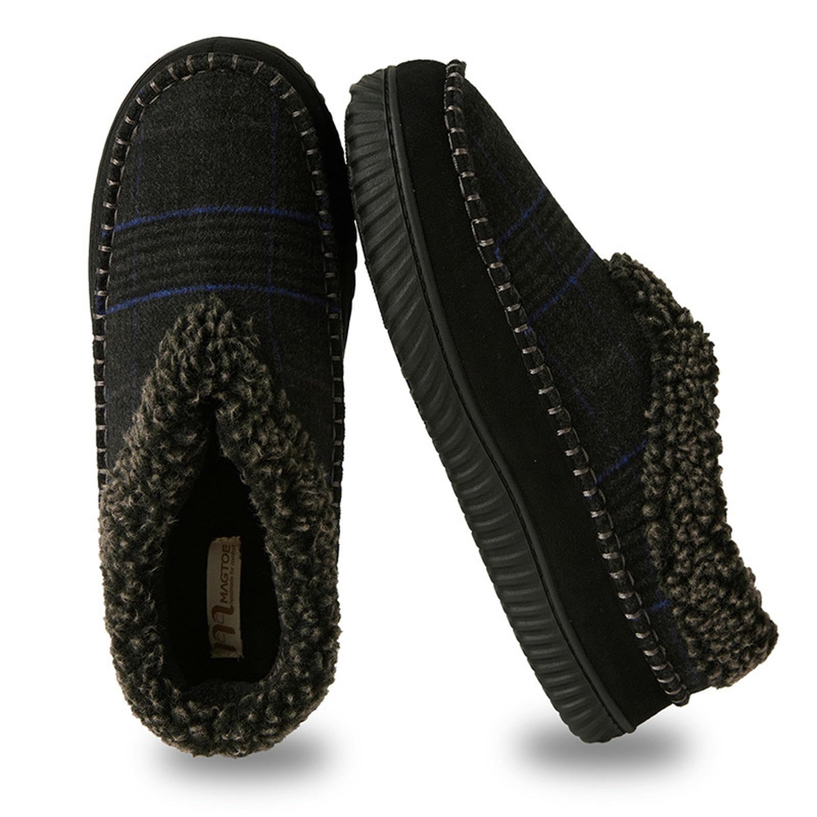 Pantofole Donna Pantofole di Cotone di Grandi Dimensioni da Uomo Autunno E Inverno Calde Pantofole Traspirabili-nero-44-45