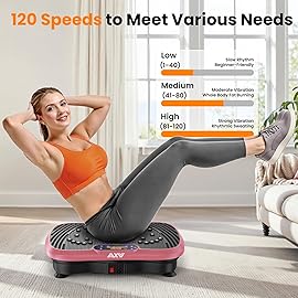 AXV Vibration Plate Fitness Platform Exercise Machine Vibrating Shaking Full Body Shaker Workout Vibrate Stand Shake Board Sport Gym for Weight Loss Fat Burner for Women Men