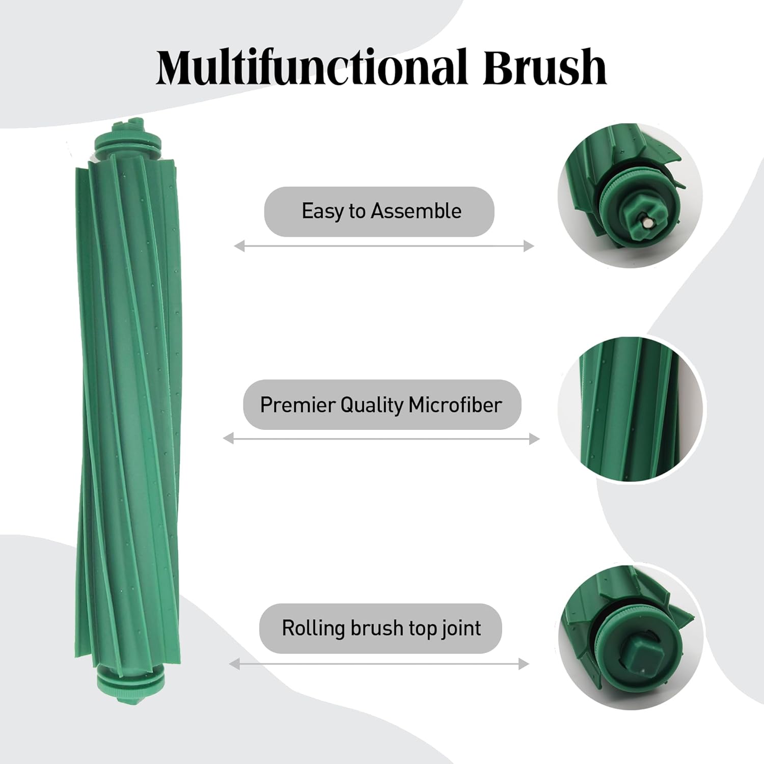 Replacement Parts for iRobot Roomba Plus 405/505 Combo Robot Vacuum Cleaner.1Rubber Main Brush,4Mop Pads,4Filters,6Side Brush,6Dust Bag,1Cleaning Brush.