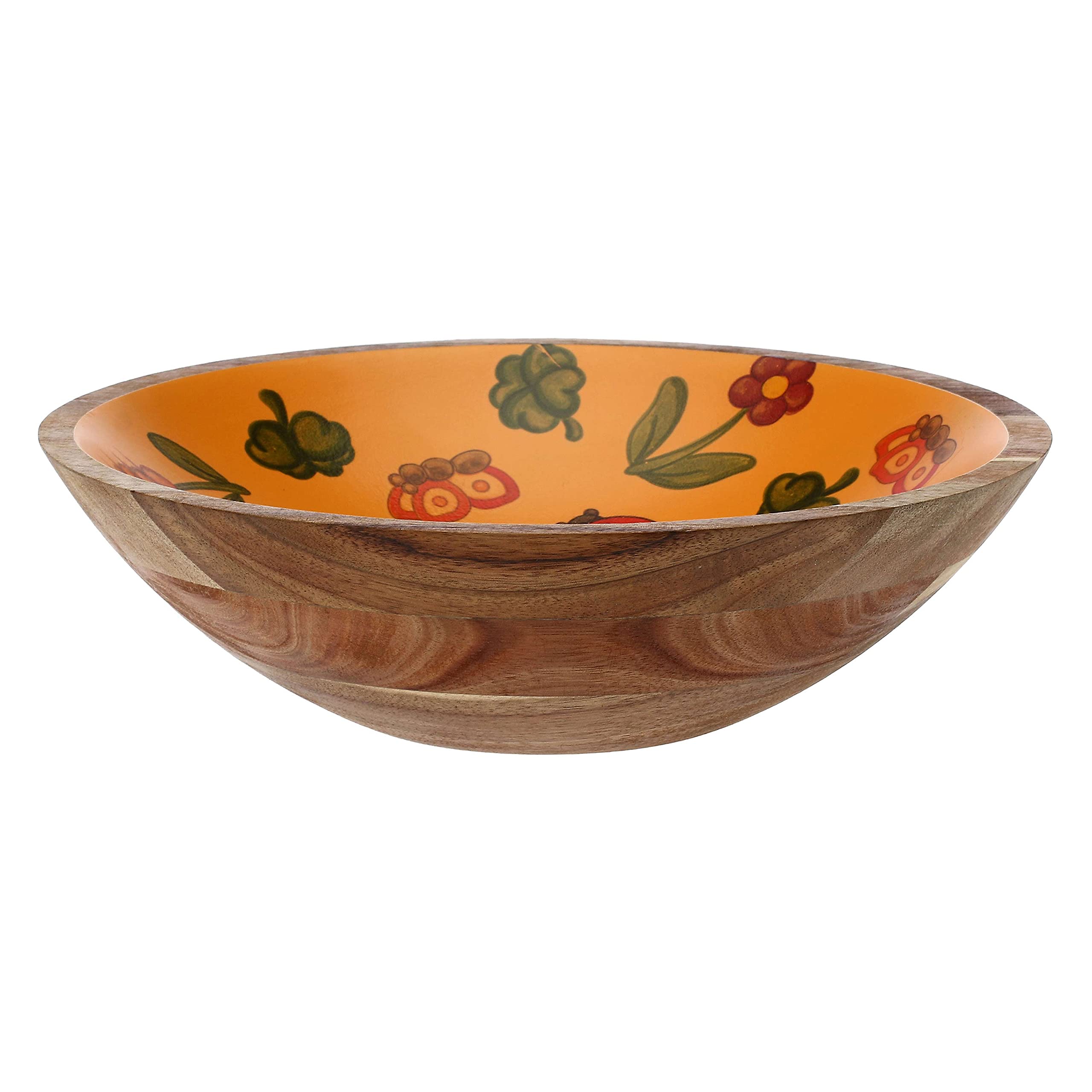 THUN, Ciotola in Legno d'Acacia di Dimensione Media, Linea Estate Fantastica, Ø 23 cm; 7 cm h