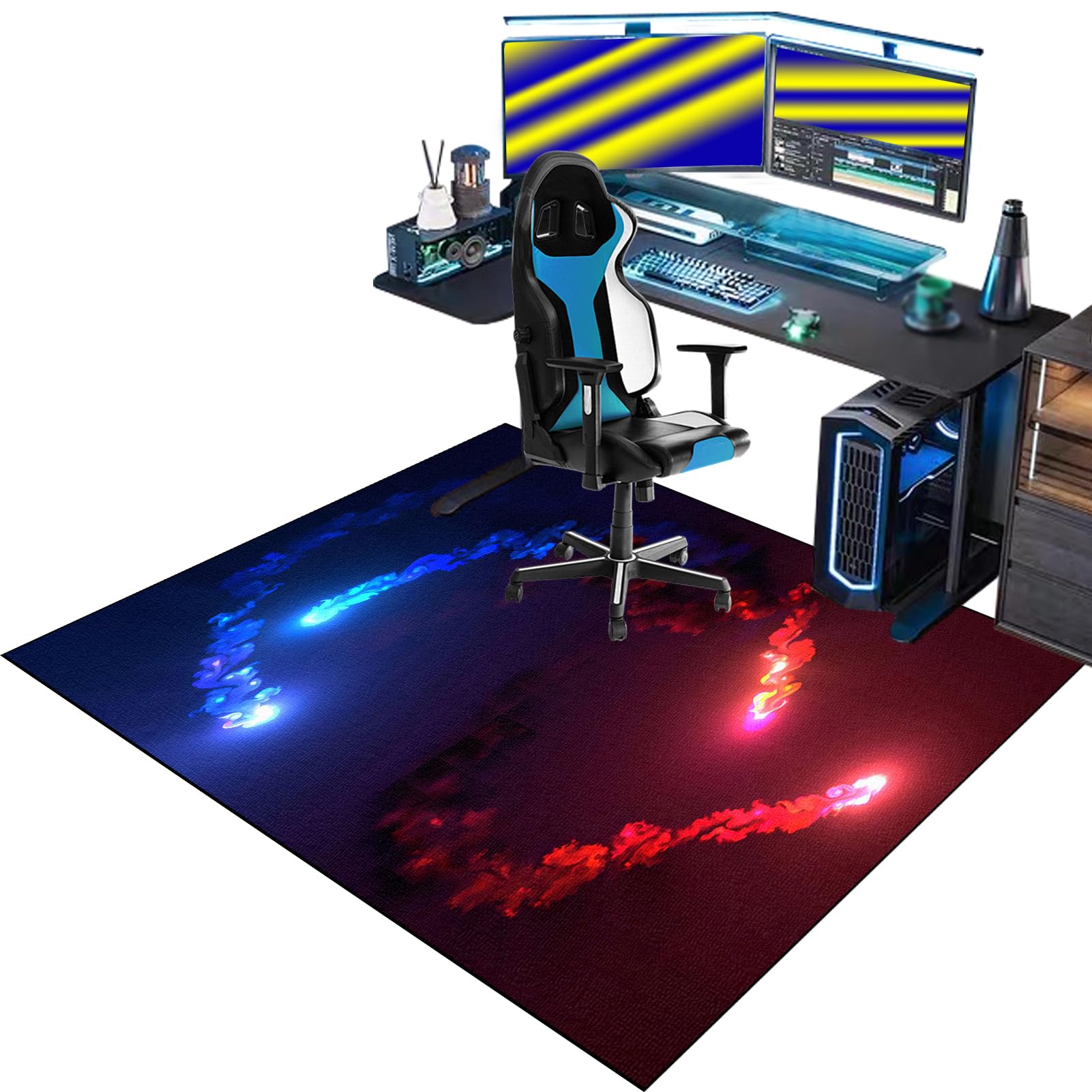 Gaming Chair Mat for Carpet, Rolling Chair Mat, Heavy Duty Office Chair Mats for Carpeted and Hardwood Floor Carpet Protector Chair Mat for Home and Office 140 x 180 cm Floor Mat for Office Chair