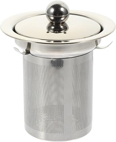 Colador de malla de acero inoxidable, infusores de té sueltos, filtro de hojas de té con tapa, tetera de metal más empinada, infusores de hojas