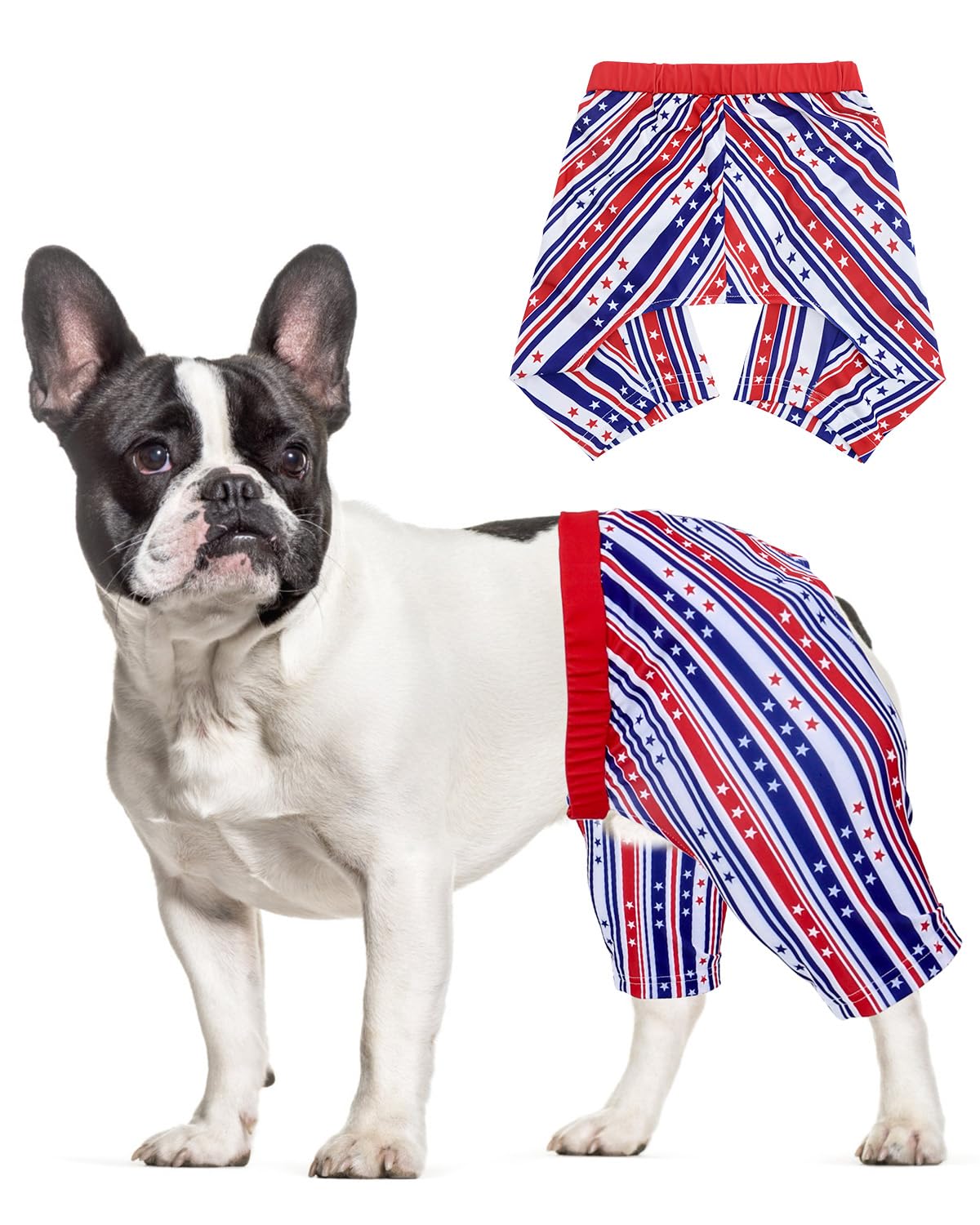 CuteBone Dog Swim Trunks Swimsuit Durable &amp; Comfortable - Quick-Dry, Adjustable Waistband Shorts, UV Protection Bikini- Perfect for Beach, Pool &amp; Outdoor Fun, 4th of July Stars DST05XL