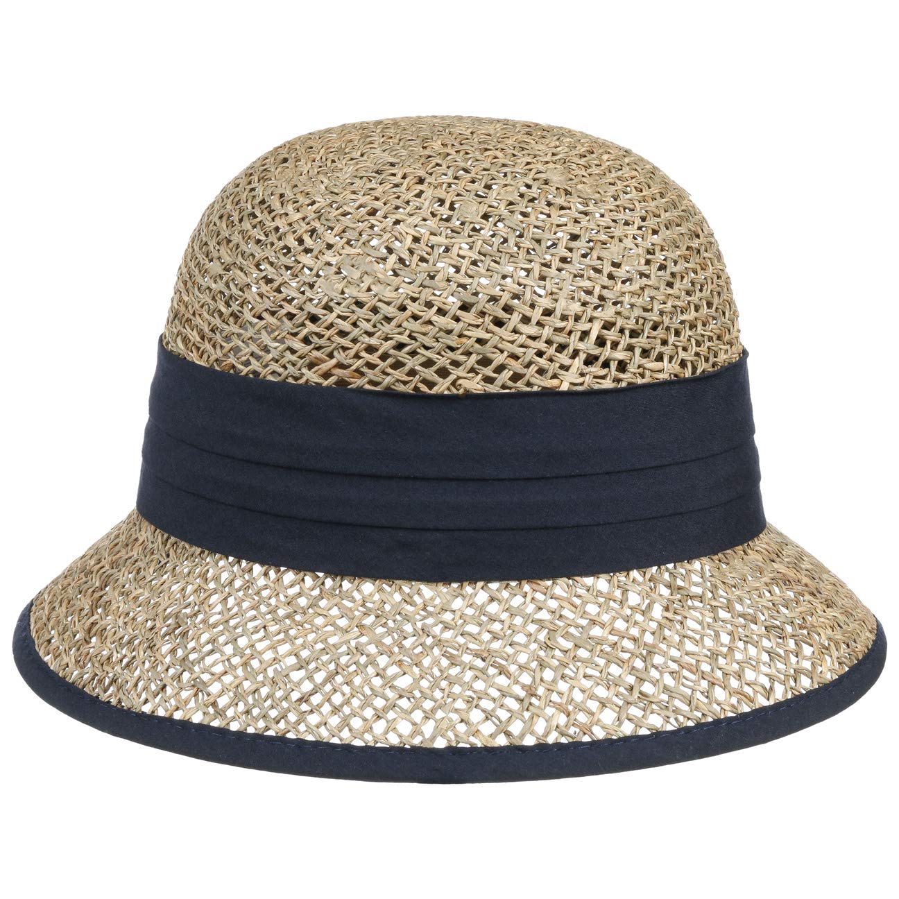Seeberger Seagrass Straw Cloche Hat Women - Beach Sun Garden Summer Spring-Summer - One Size Blue