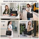 2-in-1 Insulated Lunch & Laptop Work Tote for Women, 15.6-Inch | Durable Lightweight Water-Resistant Quilted Polyester for Office, Teachers, Nurses & Daily Commutes, with 7 Organized Pockets