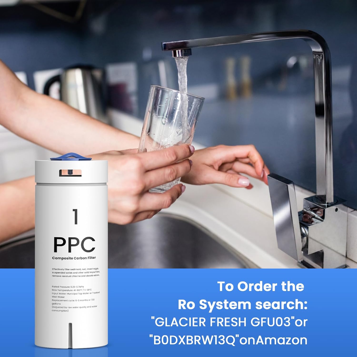 GLACIER FRESH PPC Filter Replacement Filter Replacement for GFU03 Reverse Osmosis System