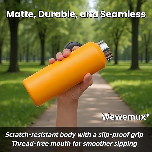 Miniatura 3 de Botella de agua aislada de 20 onzas fluidas (20.3 fl oz), tapa sin tornillos, termo abierto con una sola mano, acero inoxidable 316, frío 36 horas y