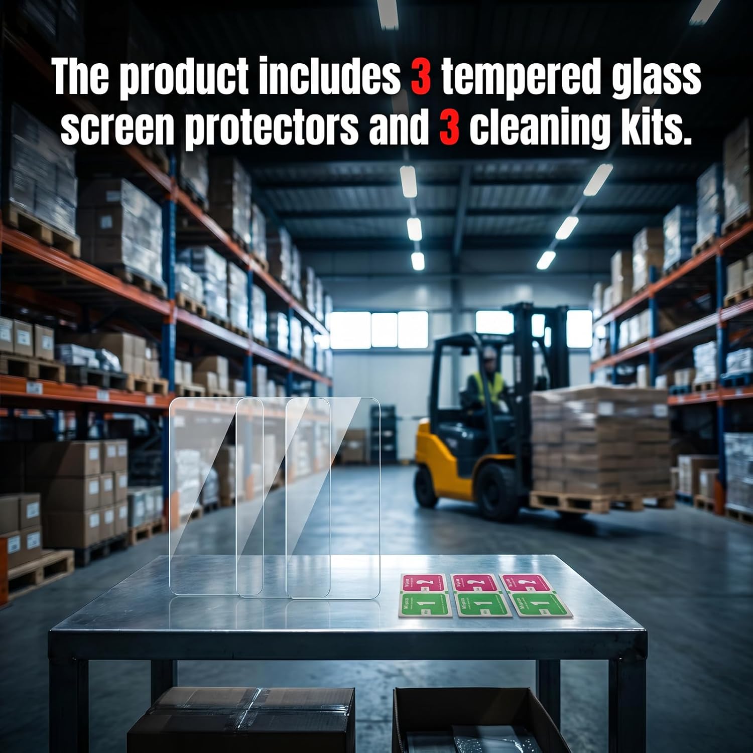 3Pcs Tempered Glass Screen Protector Replacement for Zebra WT5400 WT6400 WT64B Wearable Computer, Replace MISC-WT5X6-SCRN-05 Scanner Tablet Display Protective Film