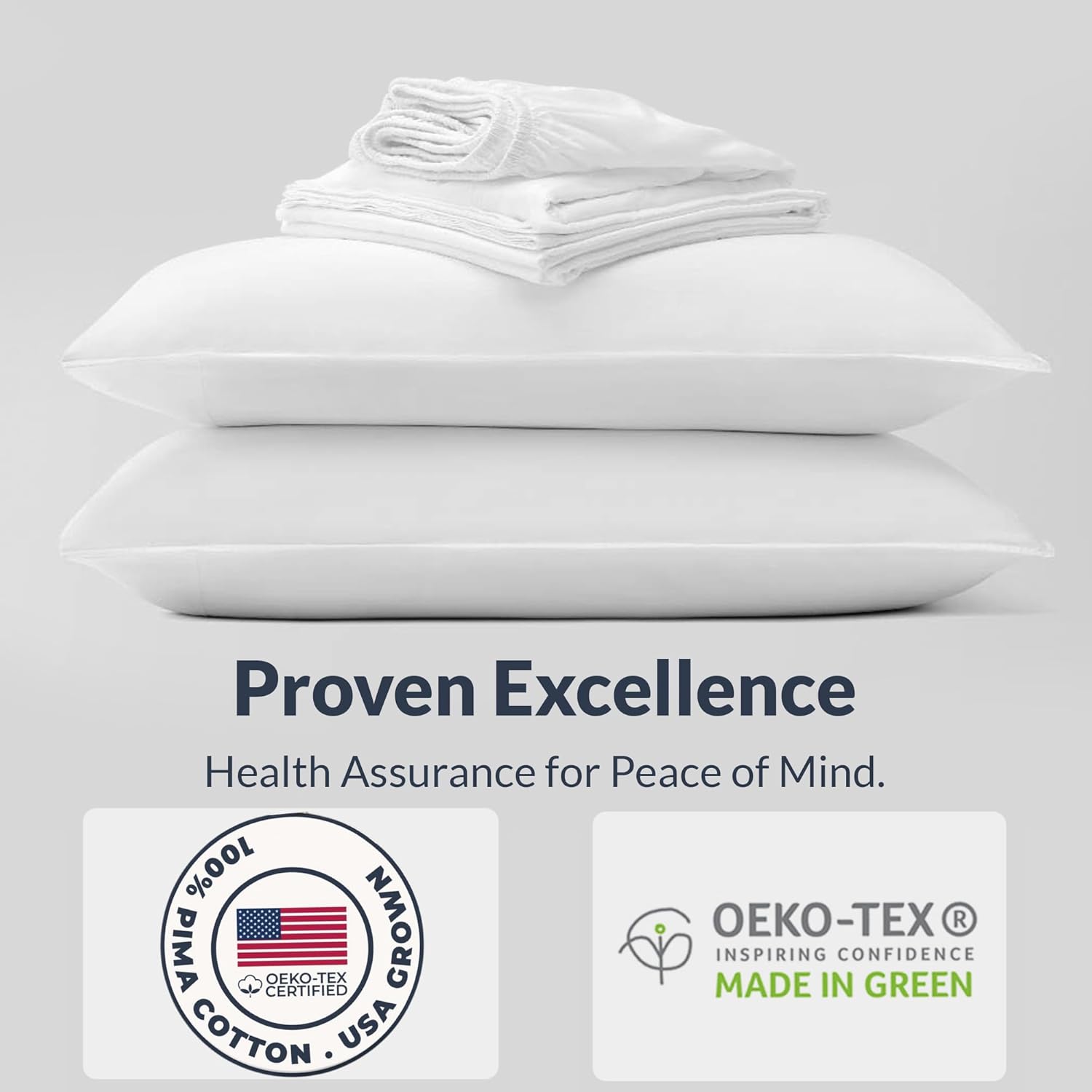 Percale Sheets Queen-100% Pima Cotton Sheets, Luxurious 500 Thread Count, Breathable, Light, Cool, Skin-Friendly, Double Elastic Snug Fit -Oeko-TEX Certified -Softer After Every Wash