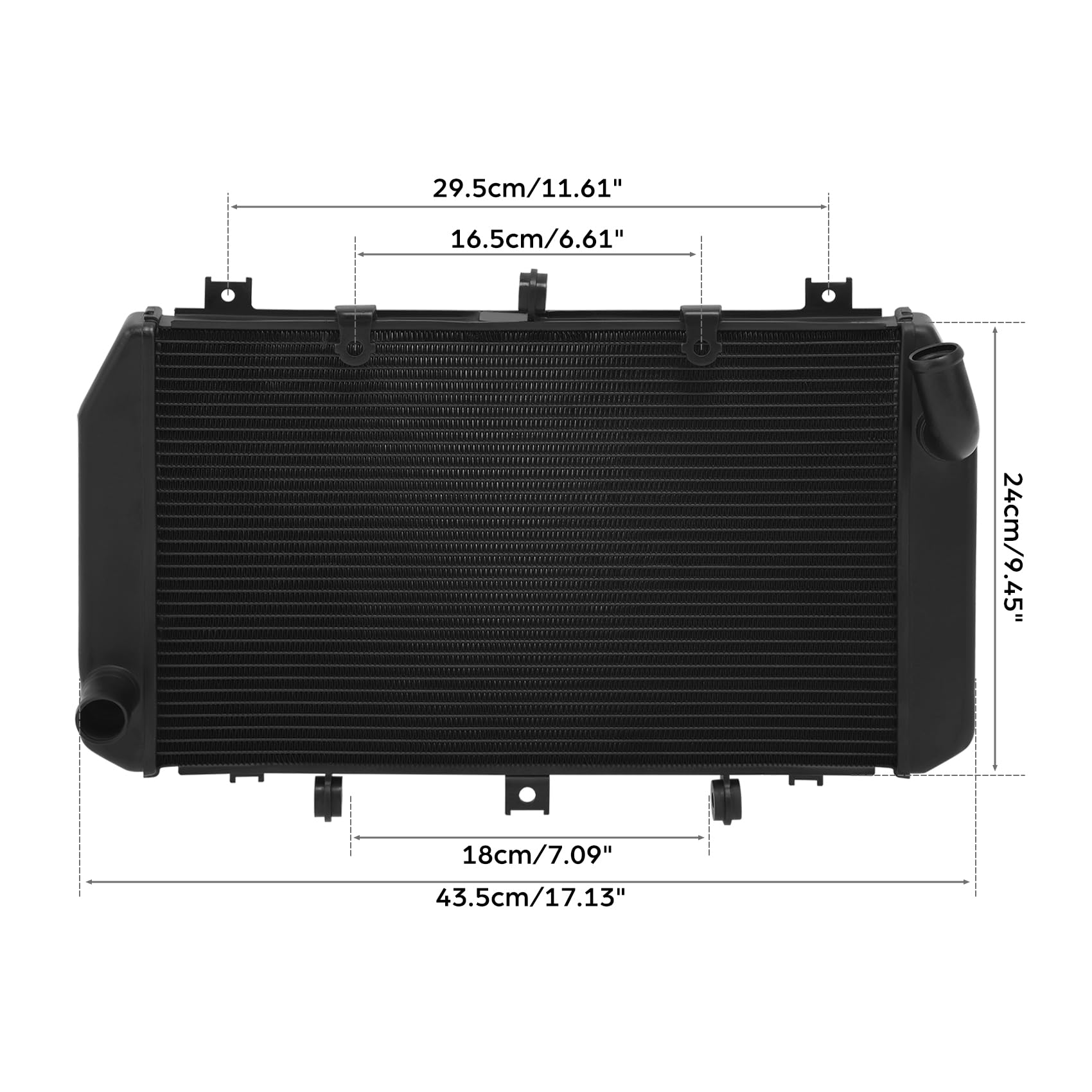 Refrigerador de motocicleta compatible con Kawasaki Z750 2007-2010 Z800 2013-2016 Z1000 2007-2009