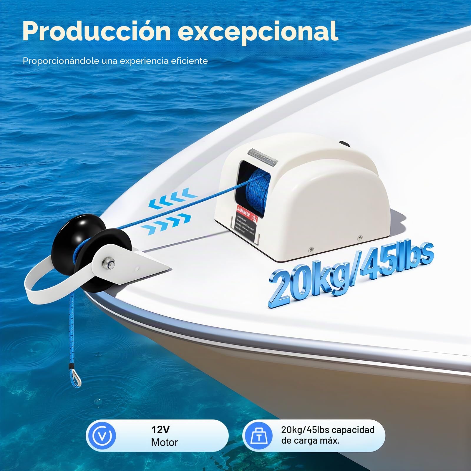 Barco de agua salada Molinete eléctrico Ancla Cabrestante Con Mando a distancia Barco de Agua Salada Inalámbrico Control Remoto Para Barcos Un Interruptor Automático De Retorno Equipado