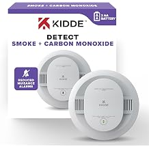 Kidde Smoke and Carbon Monoxide Detector, AA Battery Powered with LED Status Lights, 85 dB Alarm, 5 inches, 30CUDR, 1 Pack