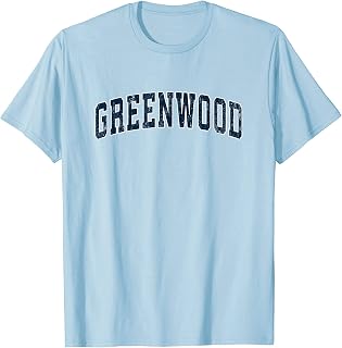 Greenwood Indiana IN Vintage Sports Design Navy Design T-Shirt