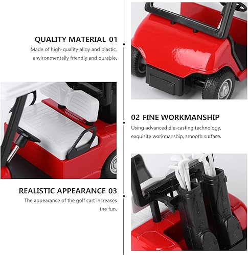 Miniatura 2 de WINOMO Modelo de carrito de golf de metal fundido a presión, carrito de golf de acción para tirar, mini vehículo de golf a escala 120 para niños,