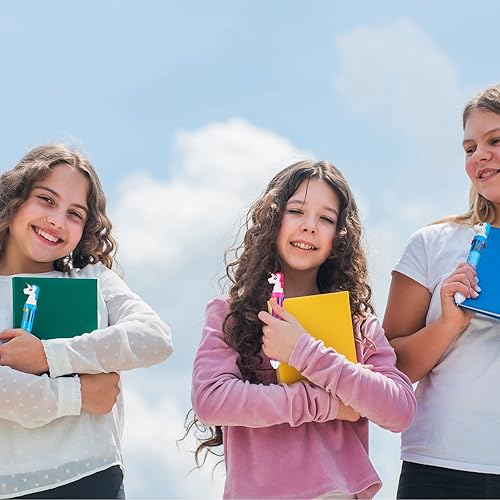 Miniatura 6 de Jetec 24 bolígrafos de unicornio 10 en 1, multicolor, retráctiles, con tinta de gel retráctil, para niños, oficina, escuela, regalo