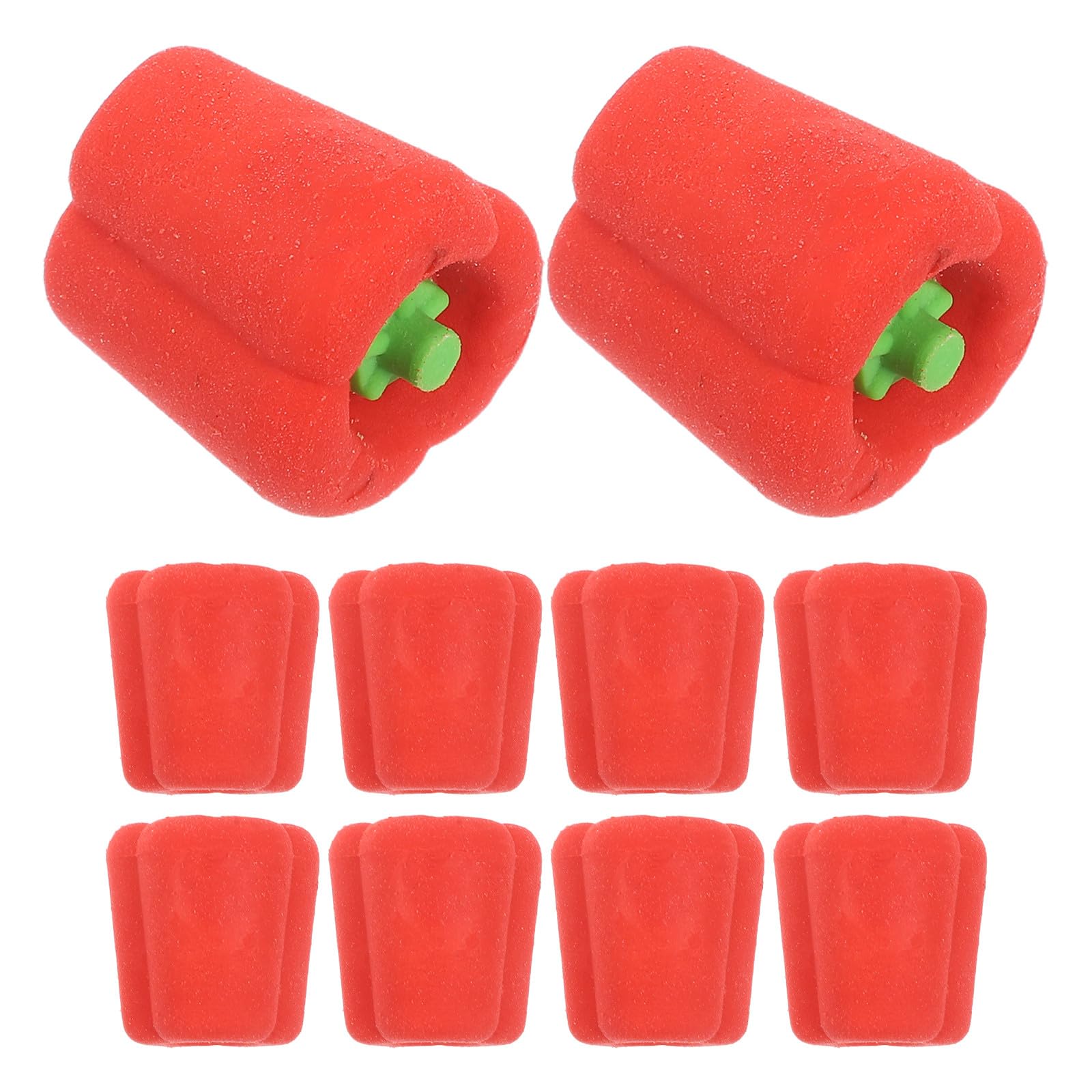 DOITOOL 100 gomme da cancellare a forma di peperone rosso per bambini - Piccole gomme carine a forma di verdura per la casa, come regalo per la festa in classe - Articoli di cancelleria per studenti