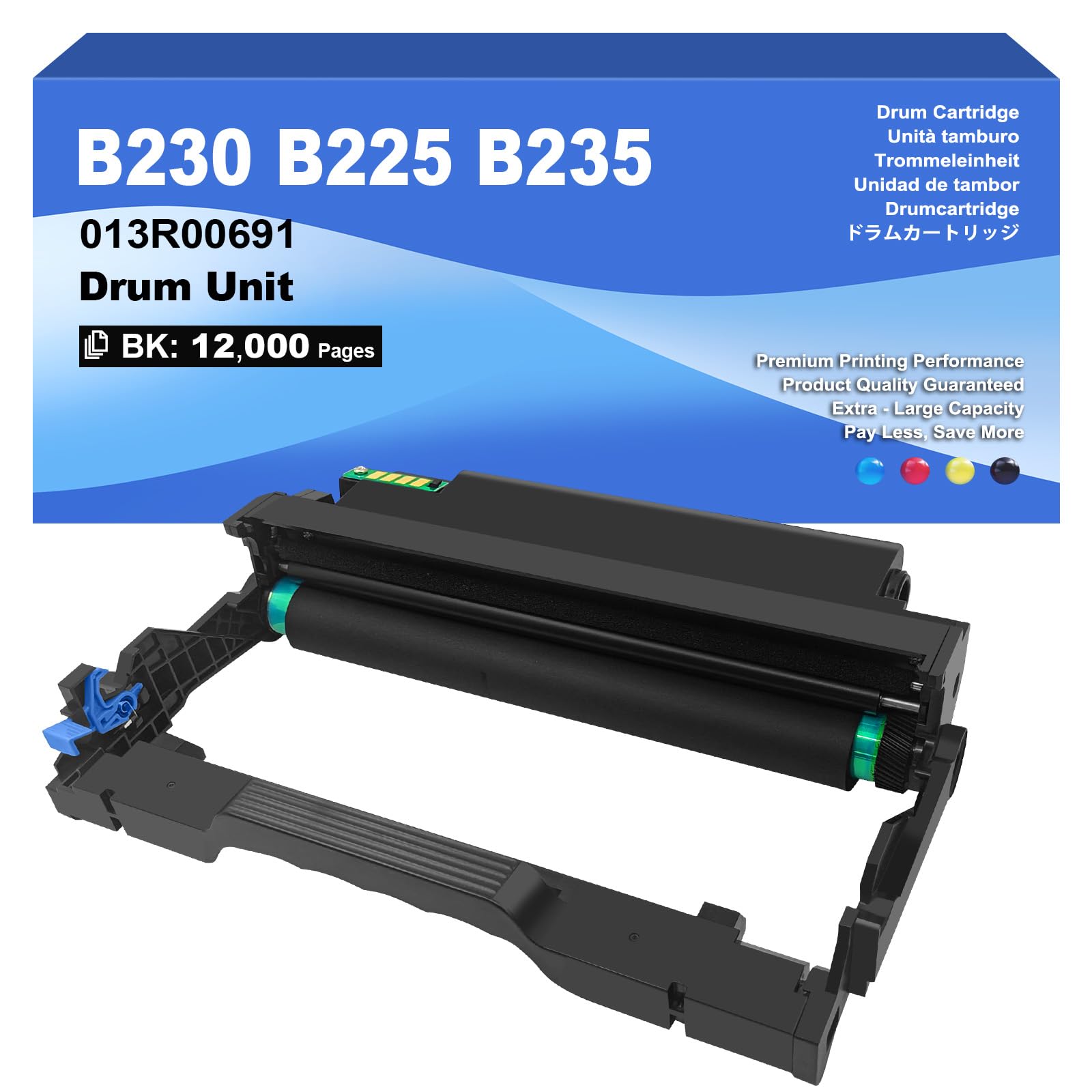 Compatible B230 B225 B235 Cartouche de Tambour 12000 Pages 013R00691 pour l'imagerie de Tambour Xerox B225 B225DNI B230 B230DNI B235 B235DNI Imprimer (1 Noir)