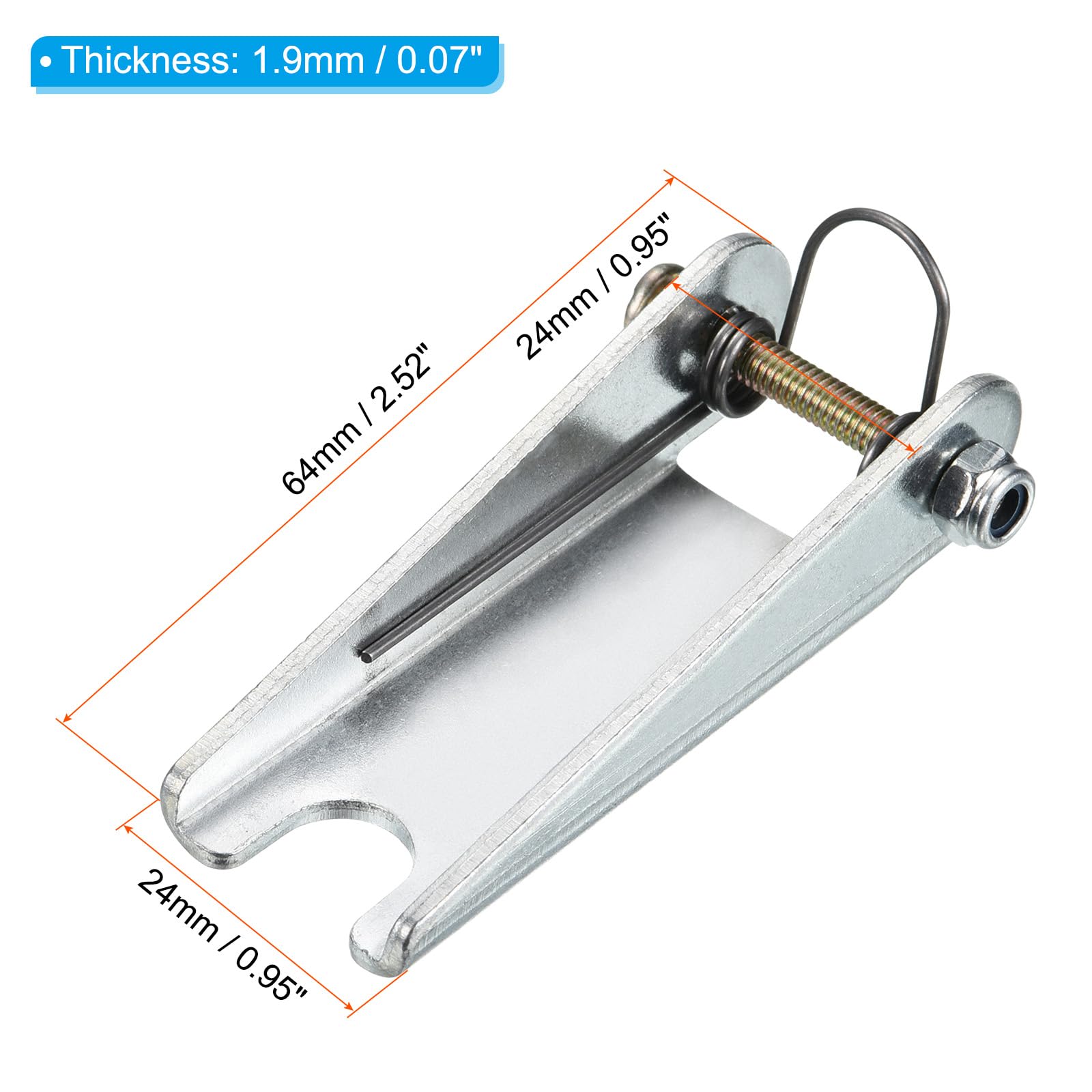 PATIKIL 2.5 Inch Hook Safety Latch Kit, 2 Pack Metal Towing Receiver Hitch Replacement for Clevis Hook Trailer, Silver