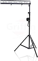 Vista 2 de GRIFFIN Triangle Lighting Truss Stand System 15FT (Hand-CrankUP Plus) – DJ Booth Trussing Kit for Light Cans & Speakers – Pro Audio Stage Platform