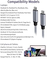 Vista 13 de Cable de carga rápida USB C a USB C de 20 pies de largo, [100 W/5A] cable tipo C compatible con MacBook Pro/Air, iPad Pro/Air, Samsung Galaxy S21