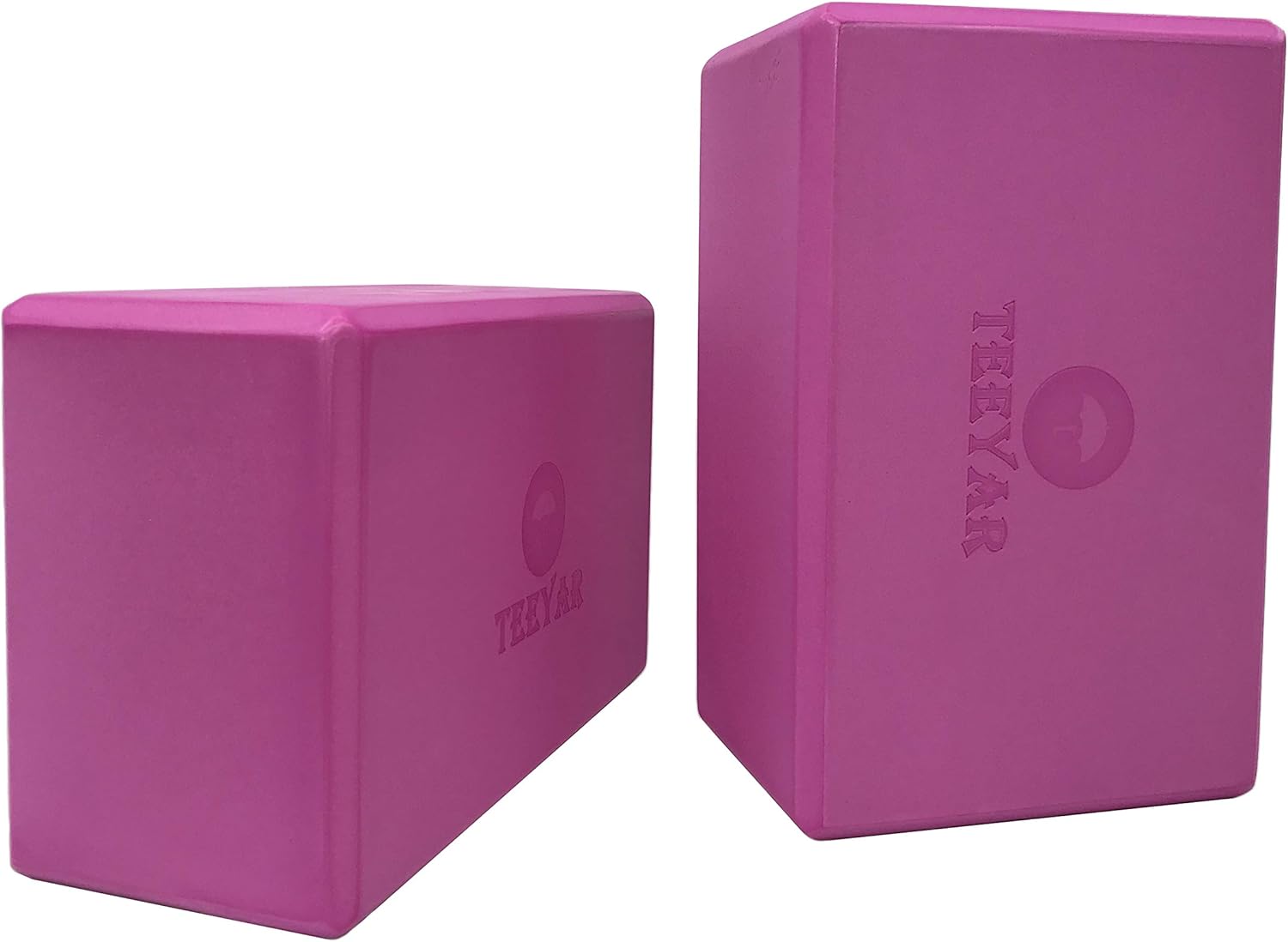 TEEYAR Yoga Block Strap Set 2 Pack Odorless EVA Foam Block and Strap for Yoga, Pilates, Improve Balance&Backbends, 3 Inch(High Density) or 4 Inch, 2 Year Warranty (4 Inch Gray/Medium Density) : Sports & Outdoors